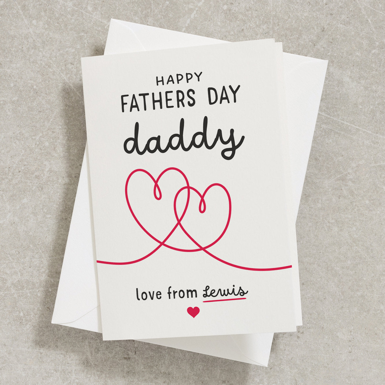 Fathers Day To My Daddy, Love Hearts Fathers Day Card From Kids, Special Dad Card, Simple Daddy Card, Personalised Fathers Day Card FC027