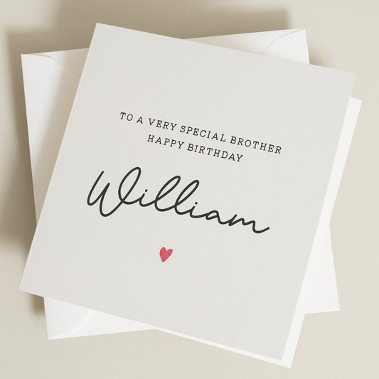 Personalised Birthday Card For Brother, Special Brother Birthday Card, Brother Birthday Gift, Gift To Brother, Simple Brother Birthday Card