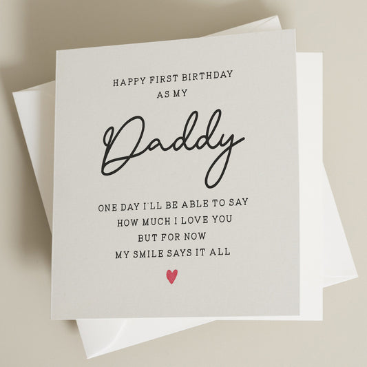 First Birthday As A Dad Card, Poem Birthday Card For Daddy, First Birthday As My Daddy, Happy Birthday Daddy, Birthday Dad Gift, From Baby