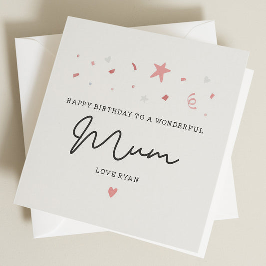 Wonderful Mum Birthday Card, Personalised Mum Birthday Card, Birthday Gift For Mum, Happy Birthday Mum, Mum Birthday Gift, For Mummy, Mom