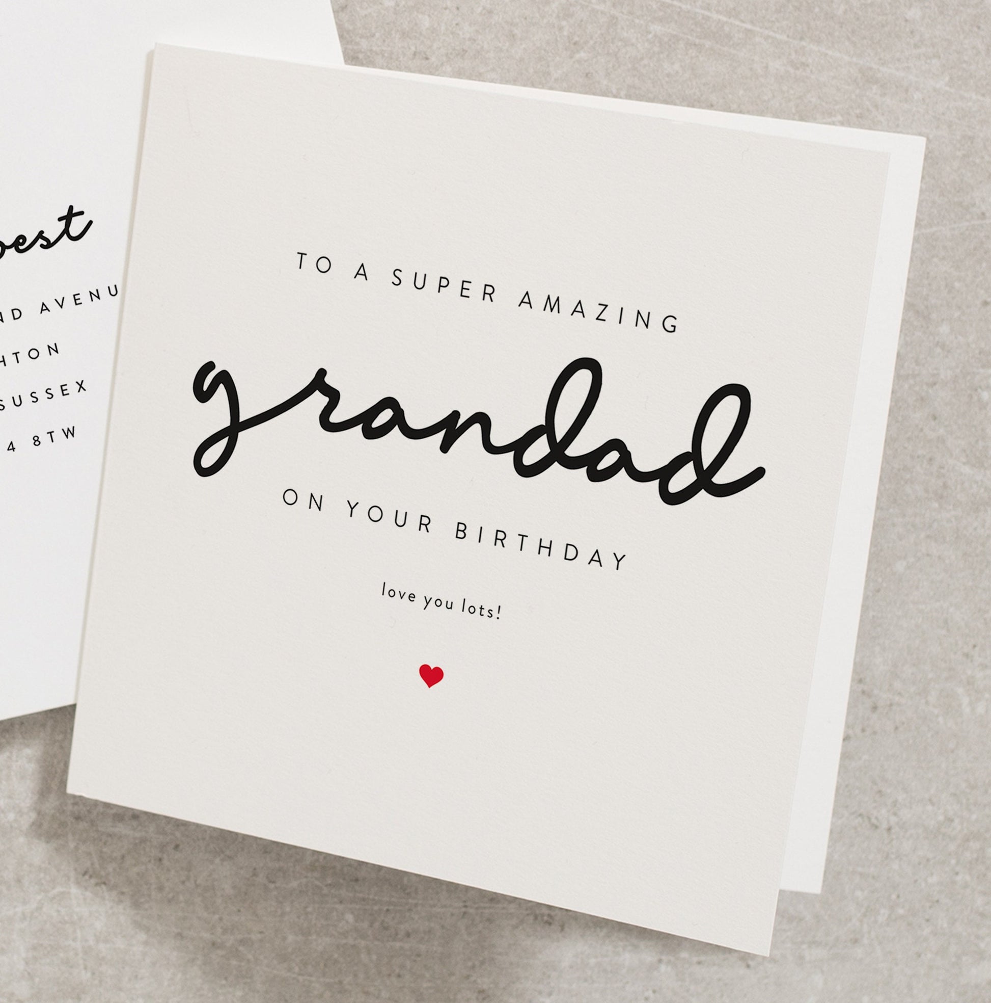 Super Amazing Grandad Birthday Card, Birthday Card For Him, Grandpa Card, Pops, Simple Card for Grandfather, Handmade Card For Grandad BC251