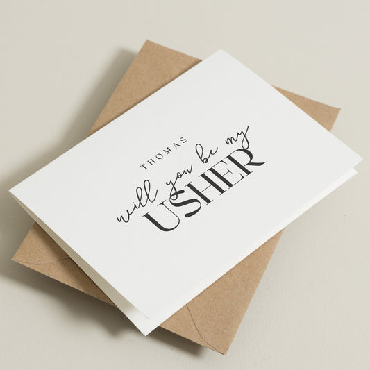 Will You Be My Usher, Personalised Usher Proposal Card, Wedding Card, Will You Be Our, Card For Usher, Usher Gift, Wedding Party Card