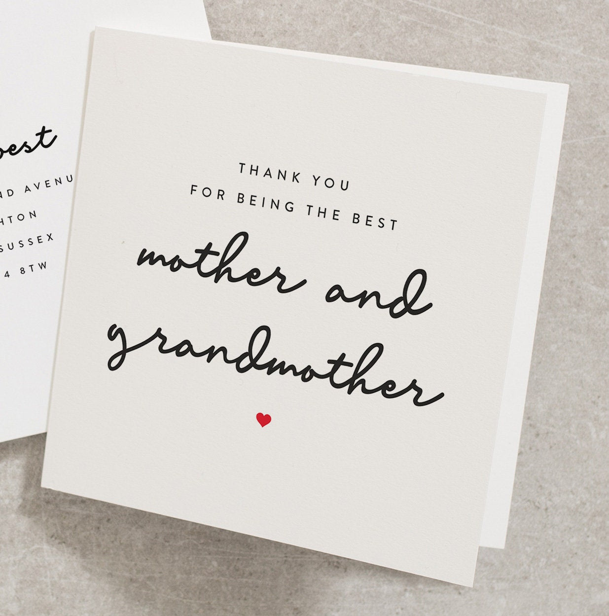 Mothers Day Card, Happy Mothers Day Card For Grandmother, Cute Mothers Day Card, Simple Mothers and Grandmothers Day Card MD113