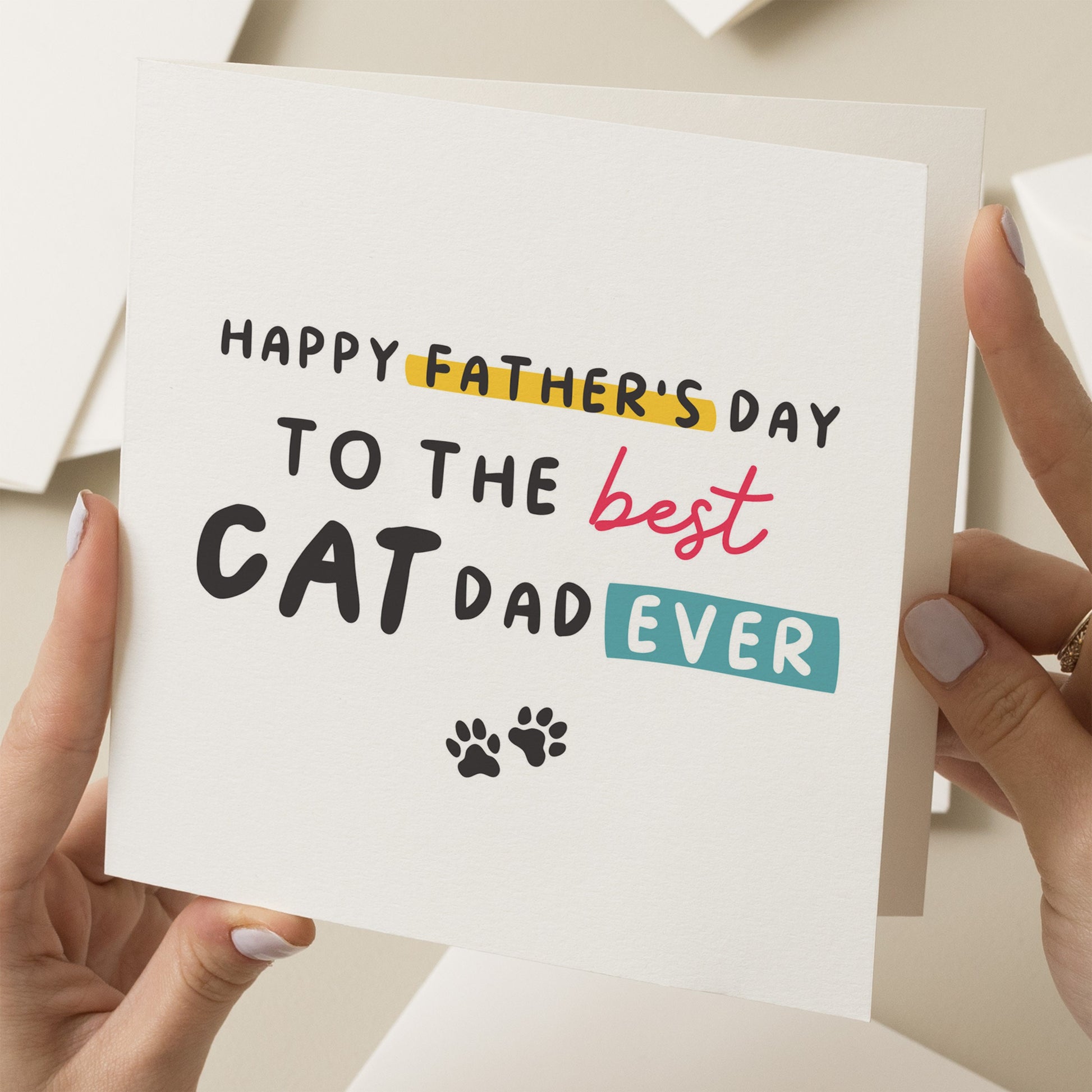 Fathers Day Card From The Cat, Cat Dad Card For Him, To The Best Cat Dad, Happy Fathers Day, Cat Parent Card, Cat Dad Card, Gift From Cat