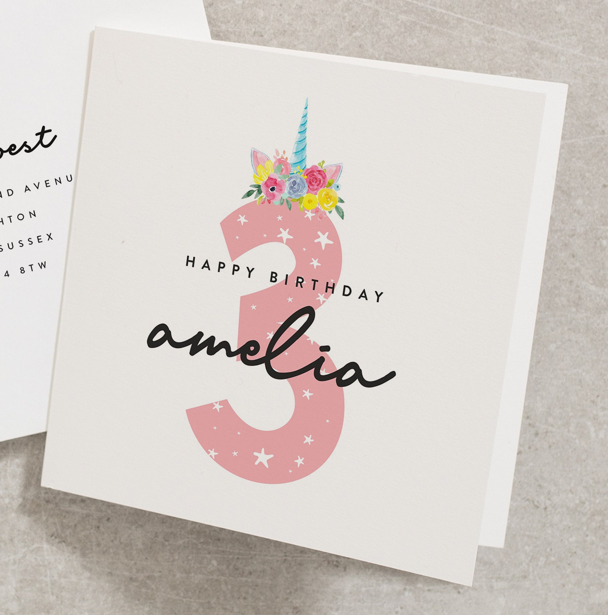 Personalised 3rd Birthday Card For Daughter, Niece 3rd Birthday Card, Happy 3rd Birthday Granddaughter Card, 3rd Birthday Card BC1014