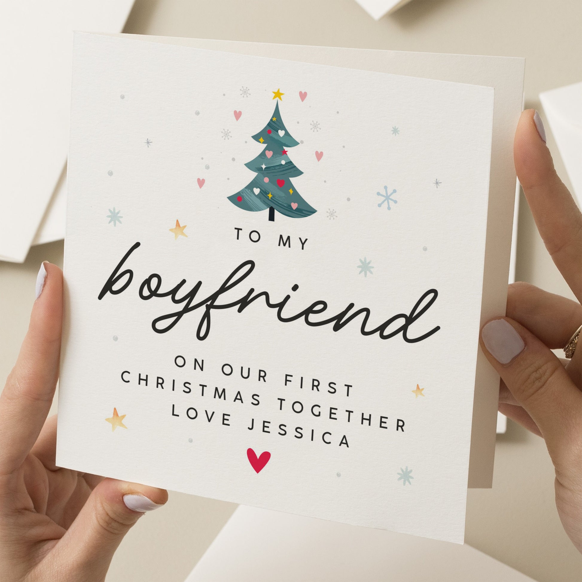 Boyfriend First Christmas Card, To My Boyfriend On Our First Christmas Together, Boyfriend 1st Christmas Card, Man Christmas Card