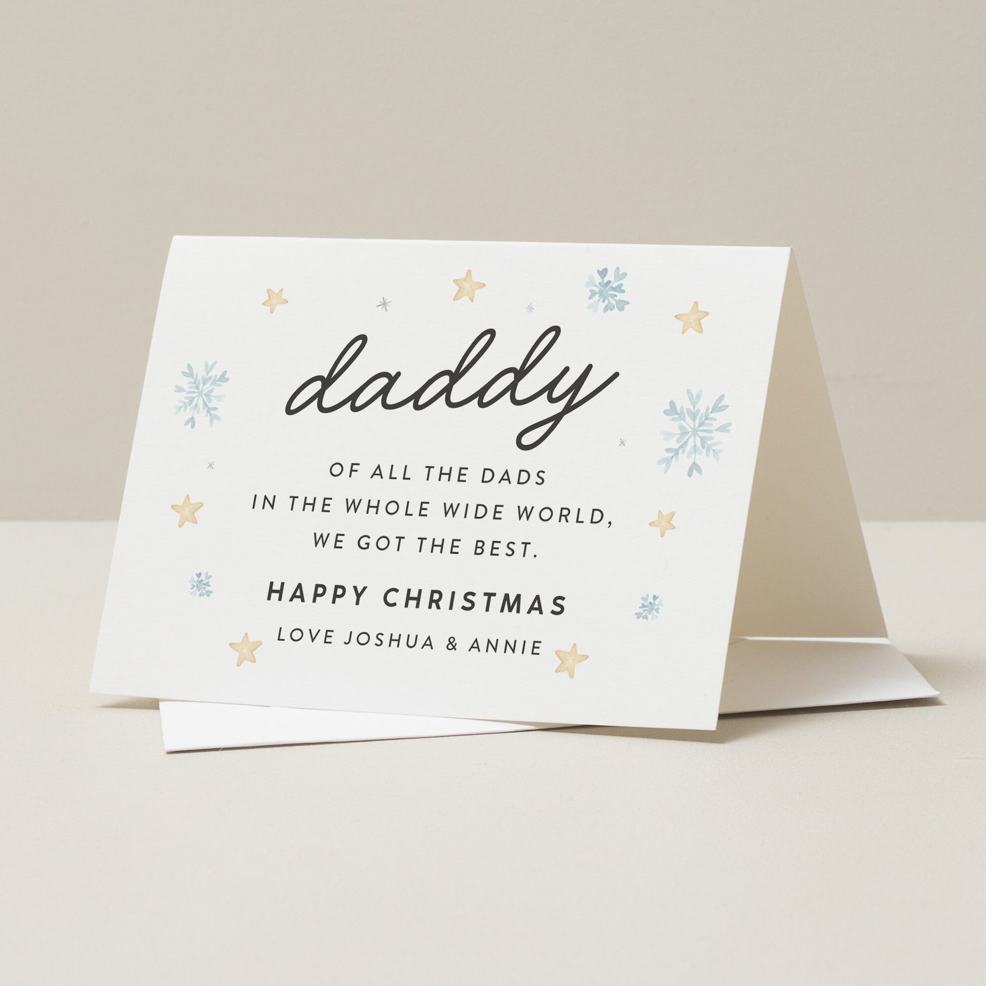 Personalised Daddy Christmas Card, Best Dad Christmas Card, Christmas Card With Family Names, Christmas Card For Daddy, Christmas Card Dad