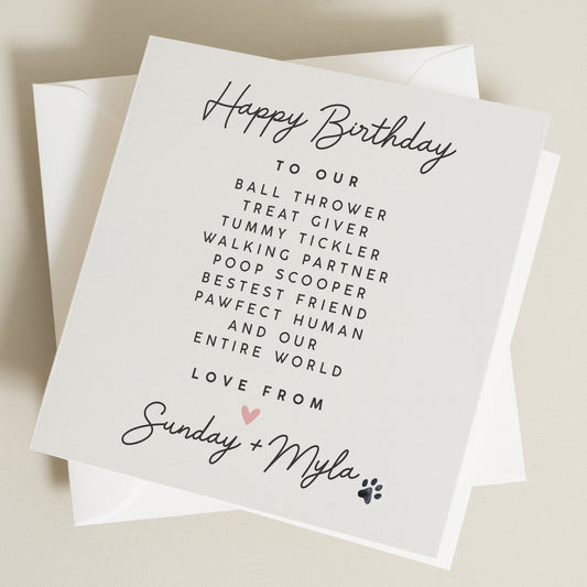 Happy Birthday Card From the Dog, Personalised Card From Dog, Dog Parent Gift, Funny Card From The Dog, Pet Lover Card, Pet Birthday Card