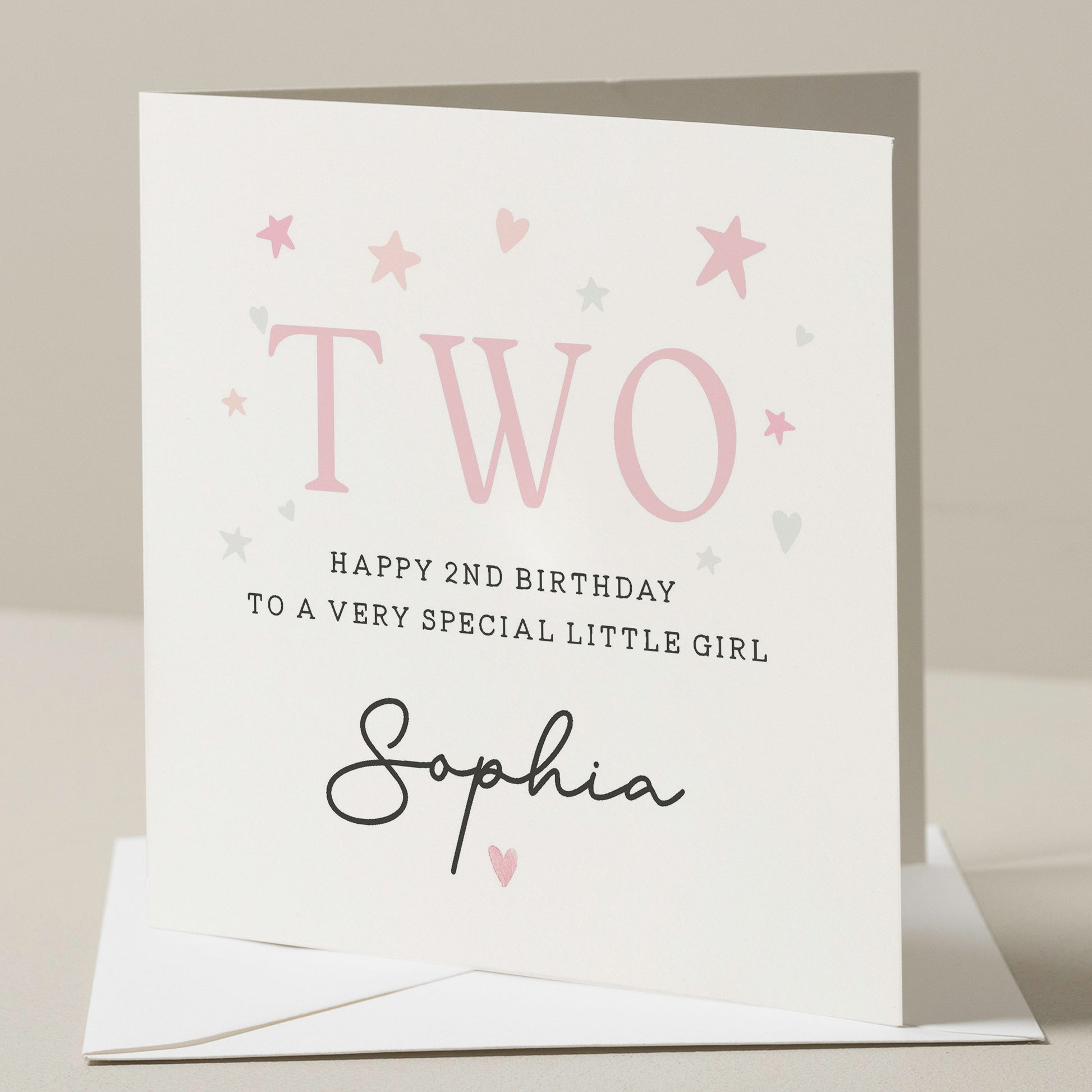 Personalised 2nd Birthday Card For Daughter, Niece Second Birthday Card, 2nd Birthday Card For Granddaughter, Special Girl Birthday Gift