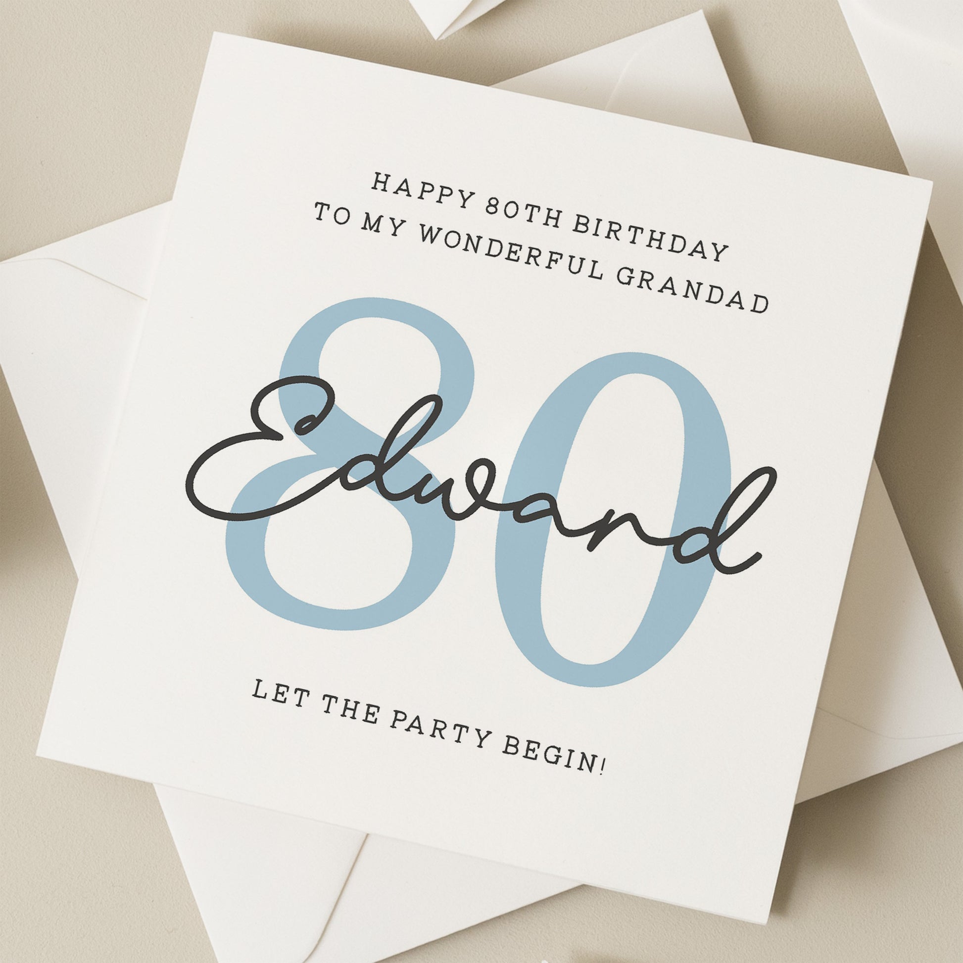 Personalised Grandad 80th Birthday Card, Card For Grandad, Birthday Gift To Grandad, Grandpa 80th Birthday Gift, Pops Milestone Birthday