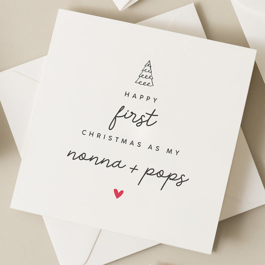 First Christmas As Nan and Grandad Card, Nan and Grandad Christmas Card, Personalised Xmas, Christmas Gran and Grandpa Card, Grandparents