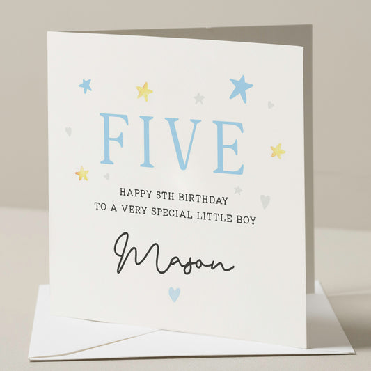 Personalised 5th Birthday Card For Grandson, Nephew Fifth Birthday Card, 5th Birthday Card For Son, Boy Birthday Gift, Birthday Boy