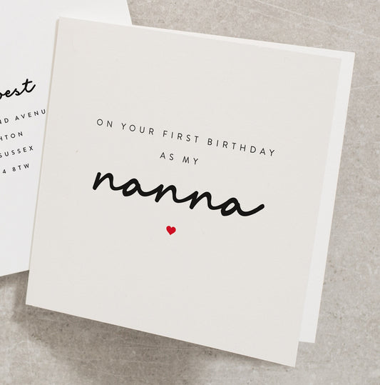 First Birthday as my Nanna, Birthday Card From Baby, Birthday Card For Grandma, Nanna, Nan, Simple Birthday Card For Grandparent BC218