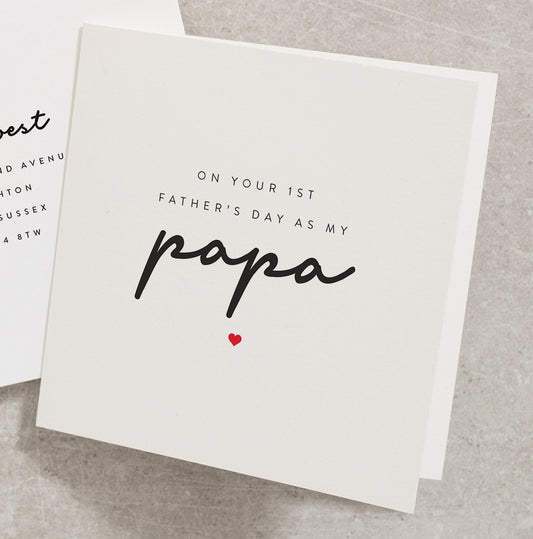 1st Fathers Day As My Papa, Grandpa Card, Grandad Fathers Day Card, Papa Card, Card For Granddad, First Fathers Day As My Grandpa FD024