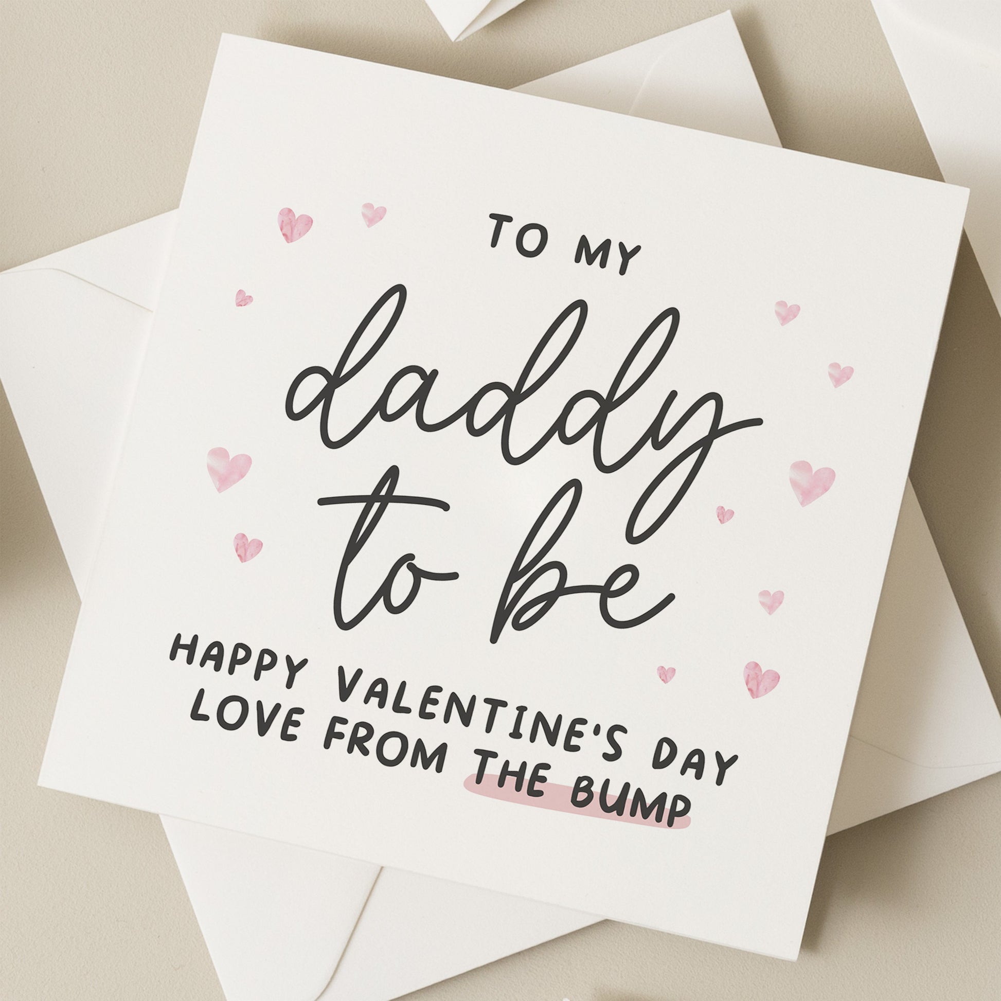 Daddy To Be Valentines Card, For My Daddy To Be, Valentines Day Card For Him, Pregnancy Valentine Card, Dad To Be Card From The Bump