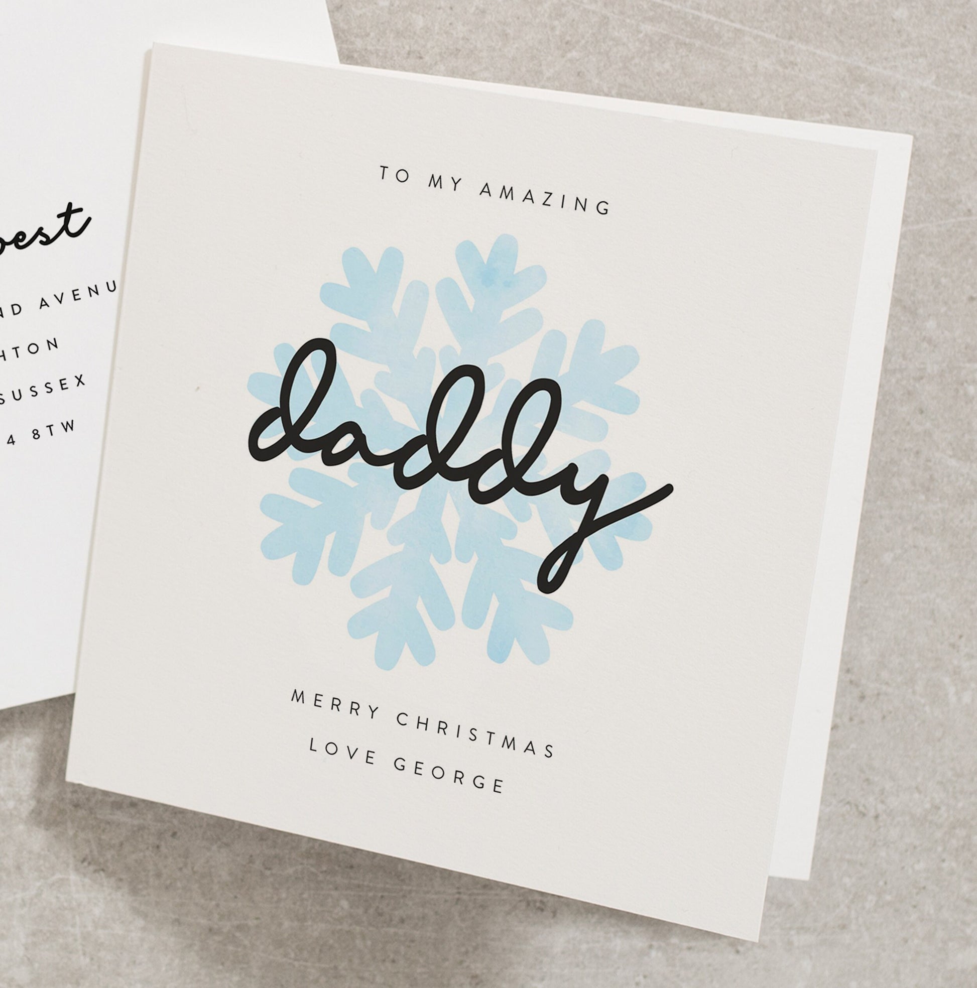 Personalised Christmas Card To My Daddy, Christmas Card For Dad, Christmas Card For My Daddy, Dad Xmas Card, Christmas Card For Parent CC381