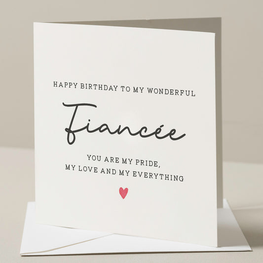 Romantic Card For Her, Birthday Card For Fiancee, Fiancée Birthday Card, Cute Birthday Card, Happy Birthday Fiancee Card, Future Wife