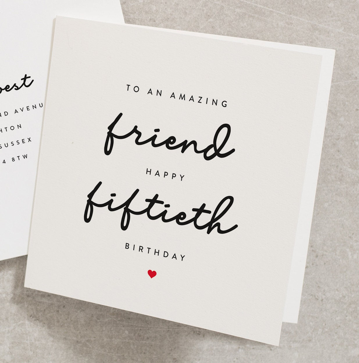 Friend 50th Birthday Card, To An Amazing Friend Happy Fiftieth Birthday, 50th Best Friend, Bestie Card, Cute Birthday Card For Friend BC570