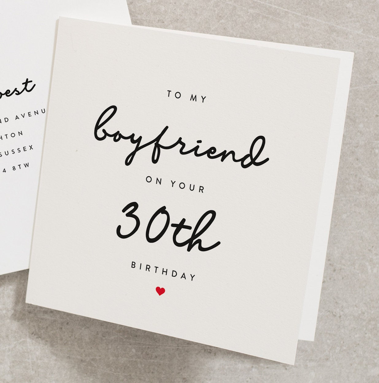 30th Birthday Card Boyfriend, For Him, To My Boyfriend On Your 30th Birthday, Thirty Birthday For Him, 30, Boyfriend Birthday Card Uk BC502