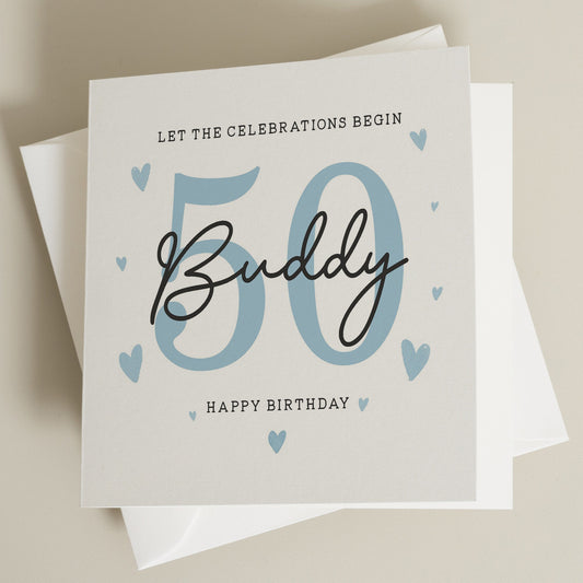 Personalised 50th Birthday Card, For Dad, Grandad 50th Birthday Card, 50th Birthday Card For Uncle, 50th Birthday Gift For Him, Fiftieth