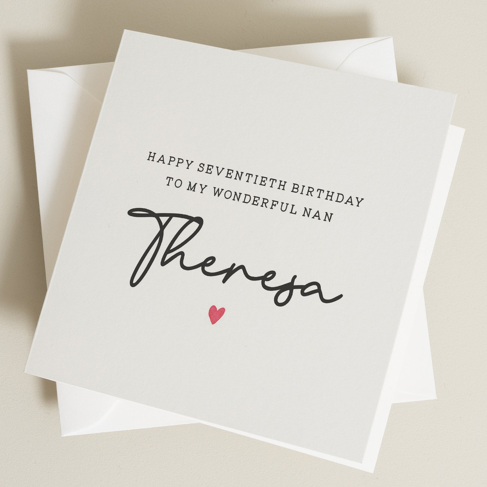 Seventieth Birthday Card For Nan, Personalised 70th Birthday Grandma Card, Card For Nan, For Her, 70th Birthday Gift To Nan, 70th Milestone