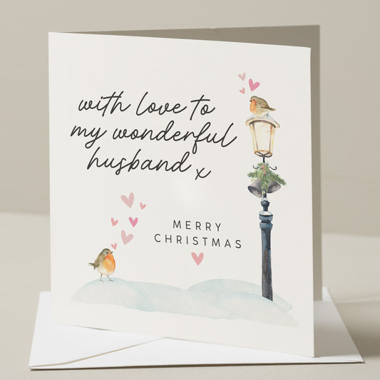 Husband Christmas Card, Christmas Card For Husband, Christmas Gift To Husband, Xmas card Husband, With Love At Christmas card, Xmas Partner