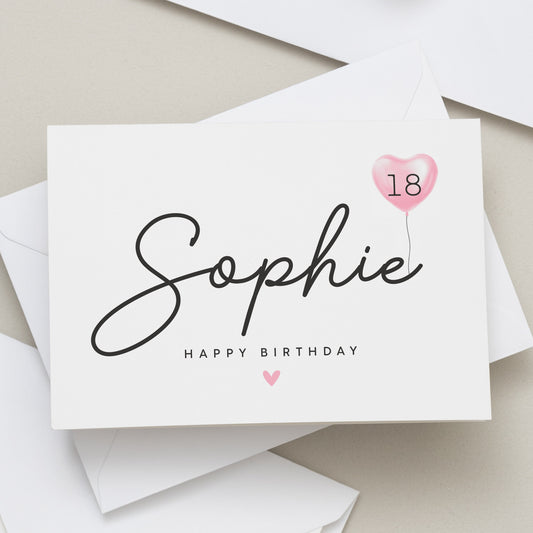 18th Birthday Card Daughter, Personalised 18th Birthday Card, 18th Birthday Gift Girl, Eighteenth Card For Granddaughter, Sister, Friend