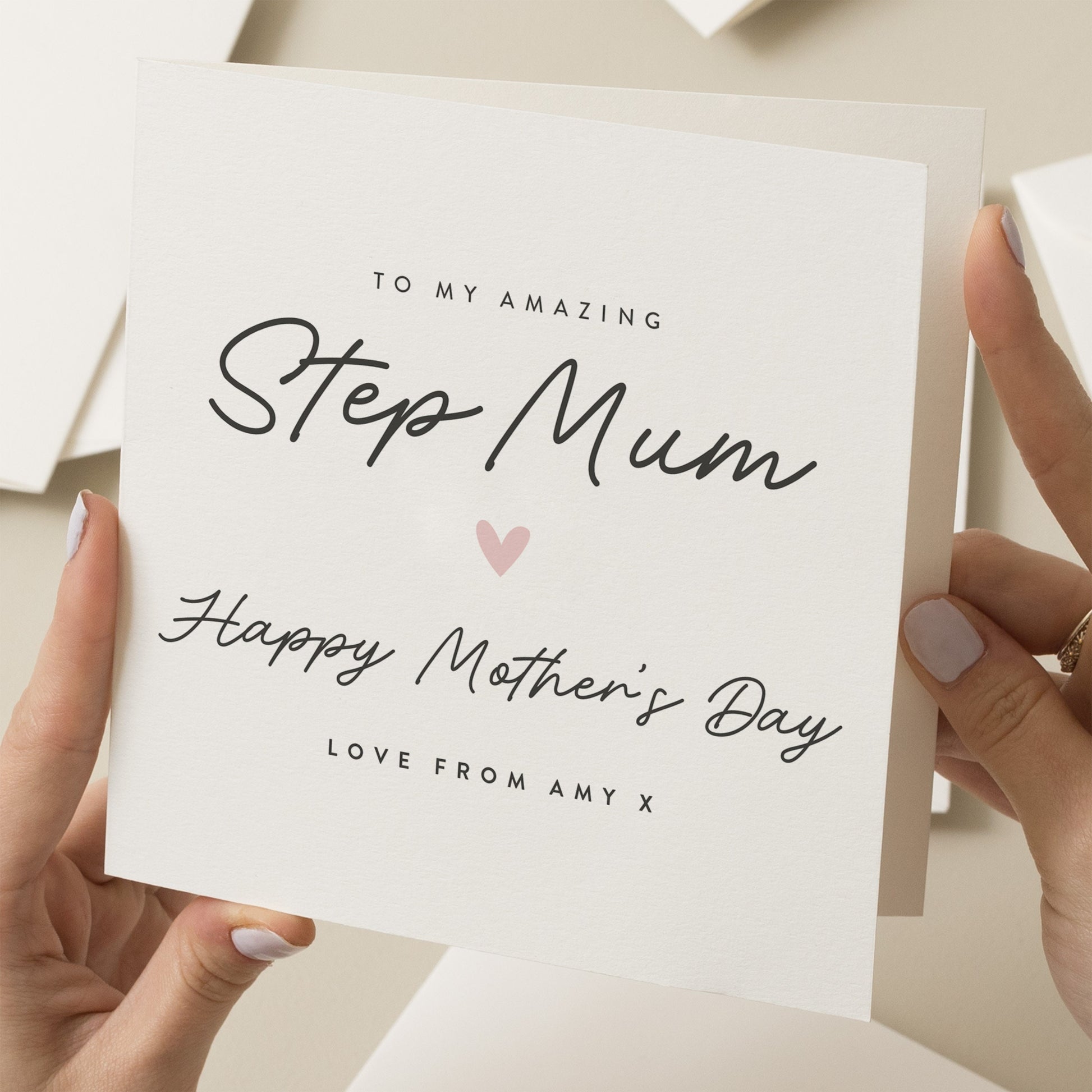 Step-Mum Mothers Day Card, Personalised Mothers Day Card For Step-Mum, Mothers Day Card To Step-Mum, Step-Mum Gift, Mothers Day Gift