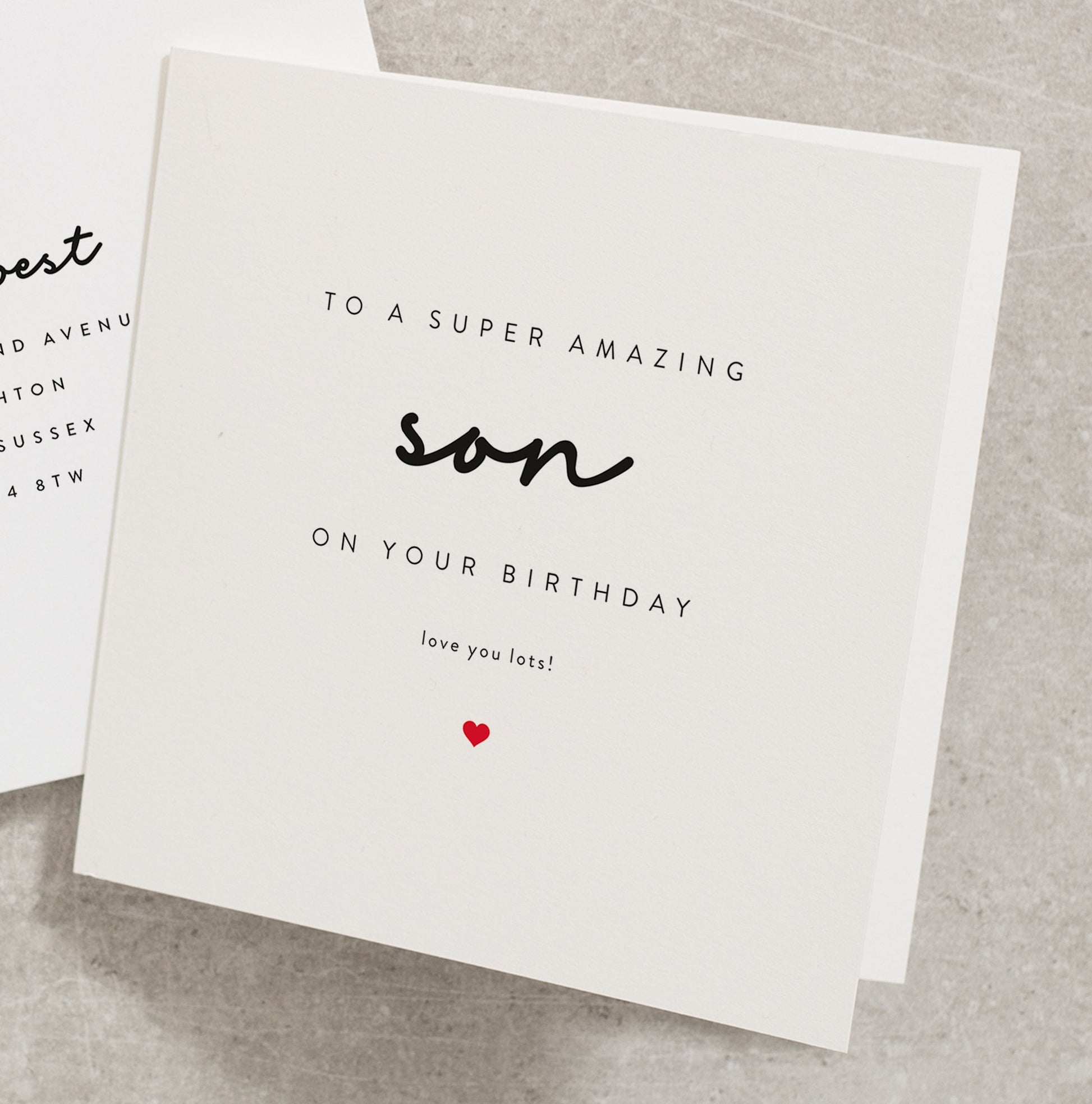 Super Amazing Son Birthday Card, Love You Lots Son Birthday Card, Simple Birthday Card for Son, Teenage Son Birthday Card BC112