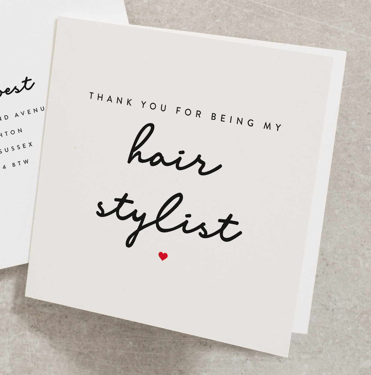 Thank You For Being My Hair Stylist, Wedding Guest Thank You Gift, Bridal Party Thank You Card For Hair Stylist, Wedding Card WY097