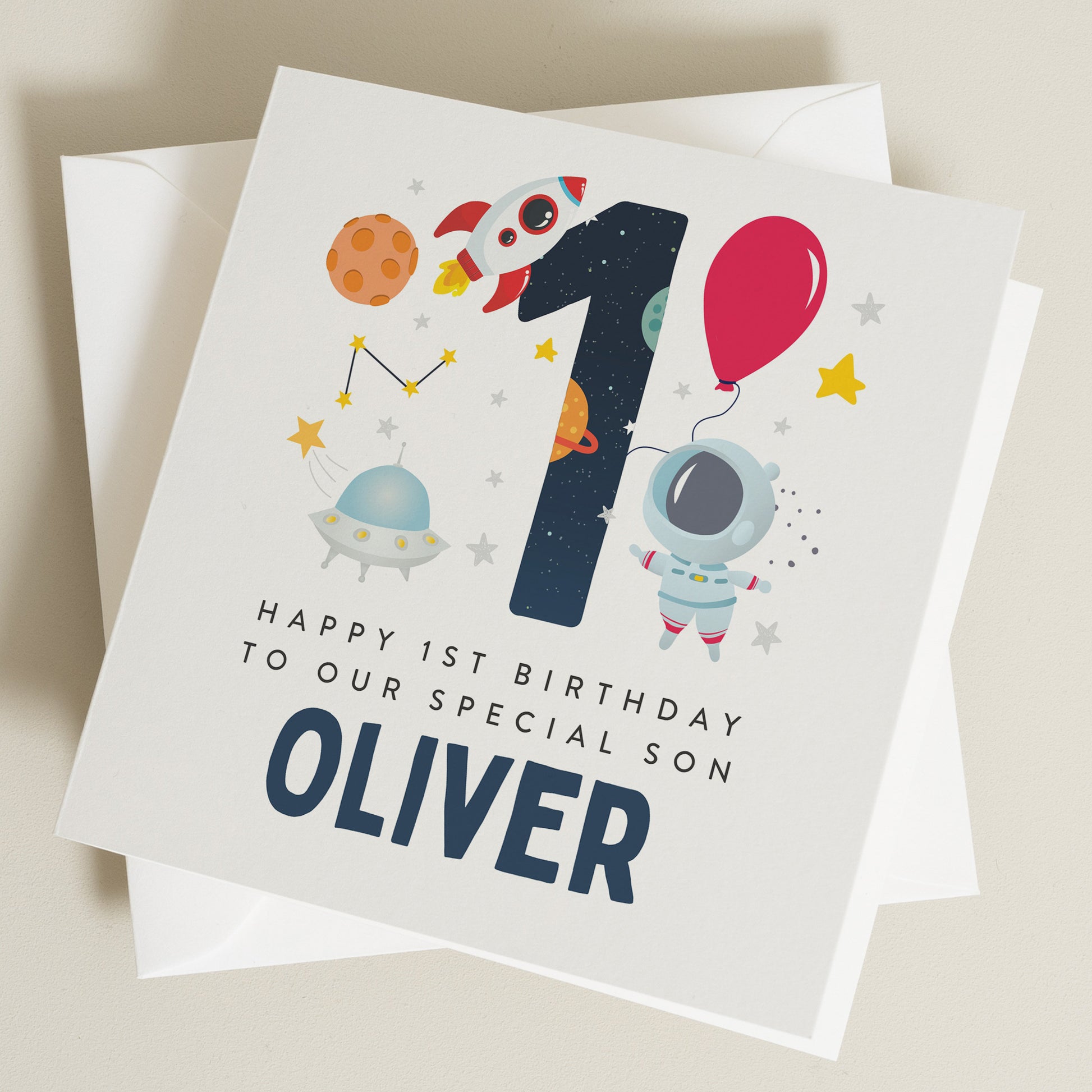 Son 1st Birthday Card, Happy 1st Birthday Card For Son, Personalised Son Birthday Card, First Birthday Card For Son, Birthday Card BC1253