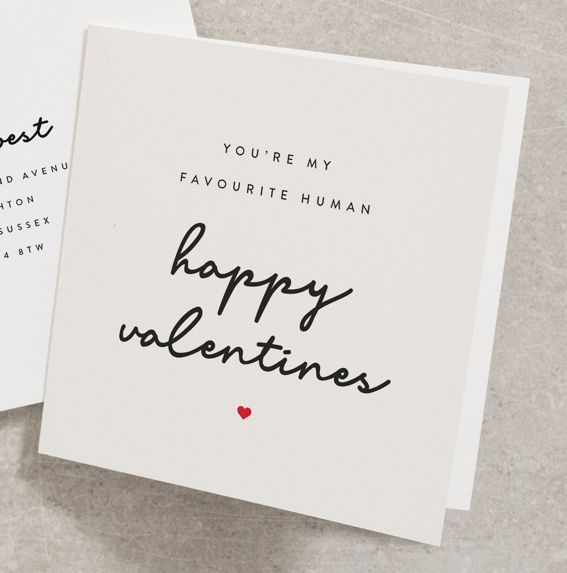 You&#39;re my Favourite Human Valentines Day Card for Her, Cute Valentines Day Card for Girlfriend or Boyfriend, Simple Valentines Card VC021