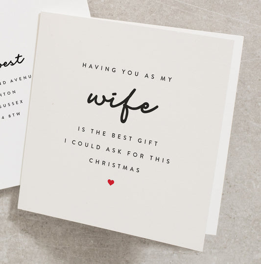 Wife Christmas Card, Wife Poem Christmas Card, Christmas Poem Card For Wife, Christmas Wife Card, Christmas Card With Poem For Wife CC593