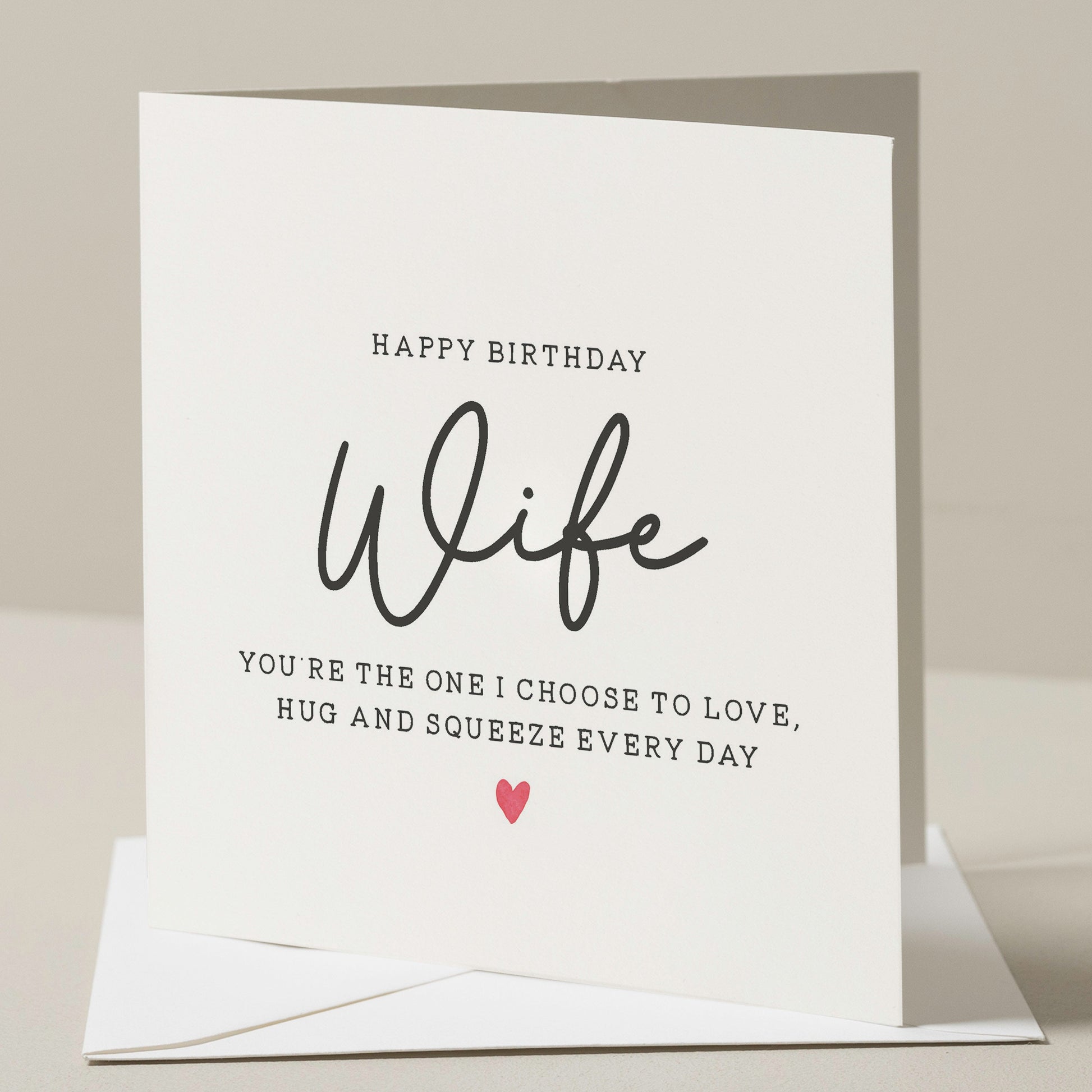 Birthday Card For Wife, Birthday Gift For Her, Cute Wife Birthday Card, Simple Birthday Card For Wife, Romantic Card For Her