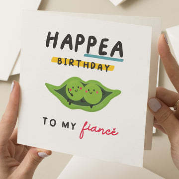 Fiancé Birthday Card Funny, Birthday Card For Fiancé, Hap-Pea Birthday Joke Birthday Card, Birthday Card For Him, Fiance Gift For Him