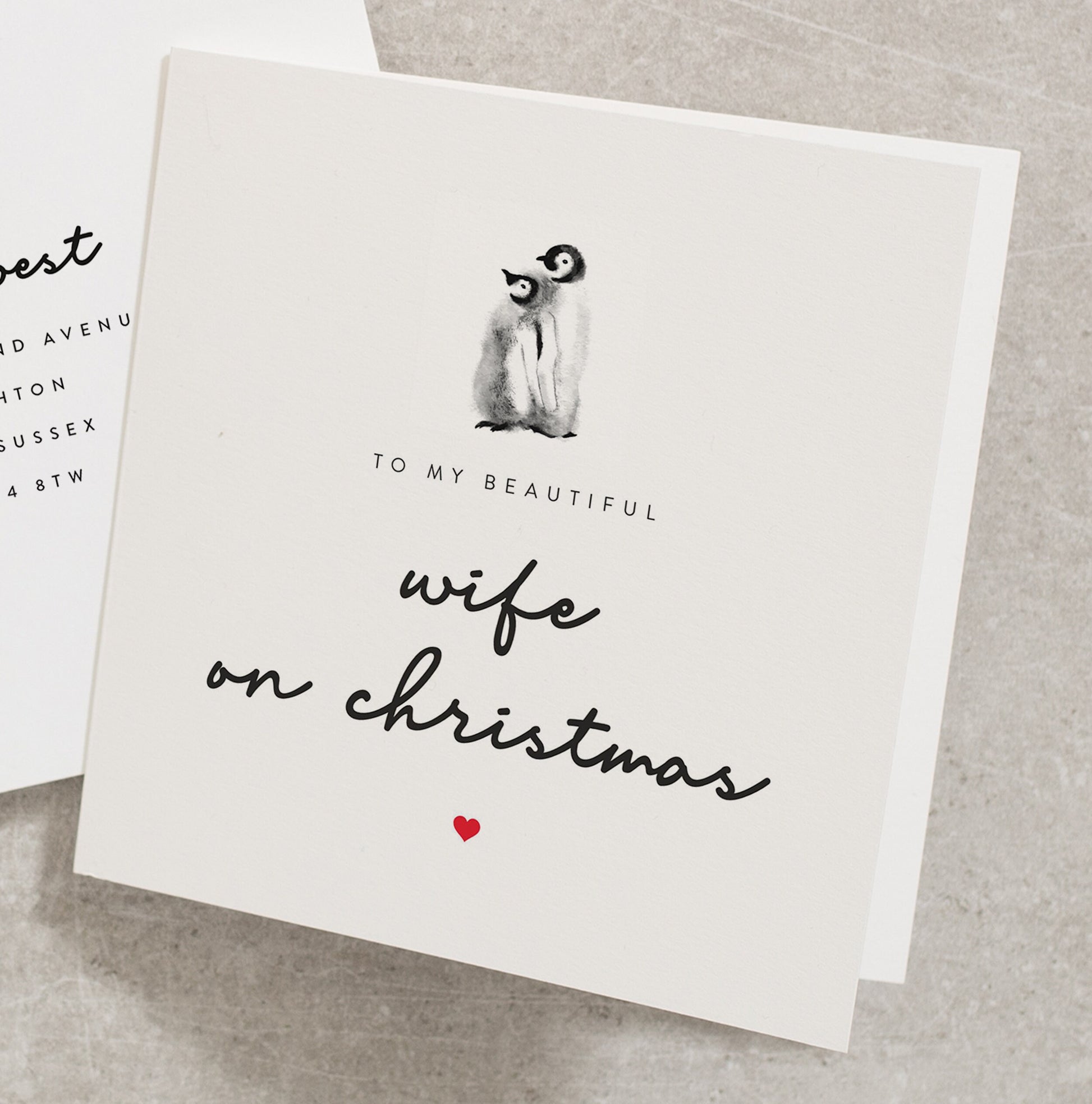 Beautiful Wife Christmas Card, For Wife On Christmas Card, Wife Christmas Card, Christmas Wife Card CC225