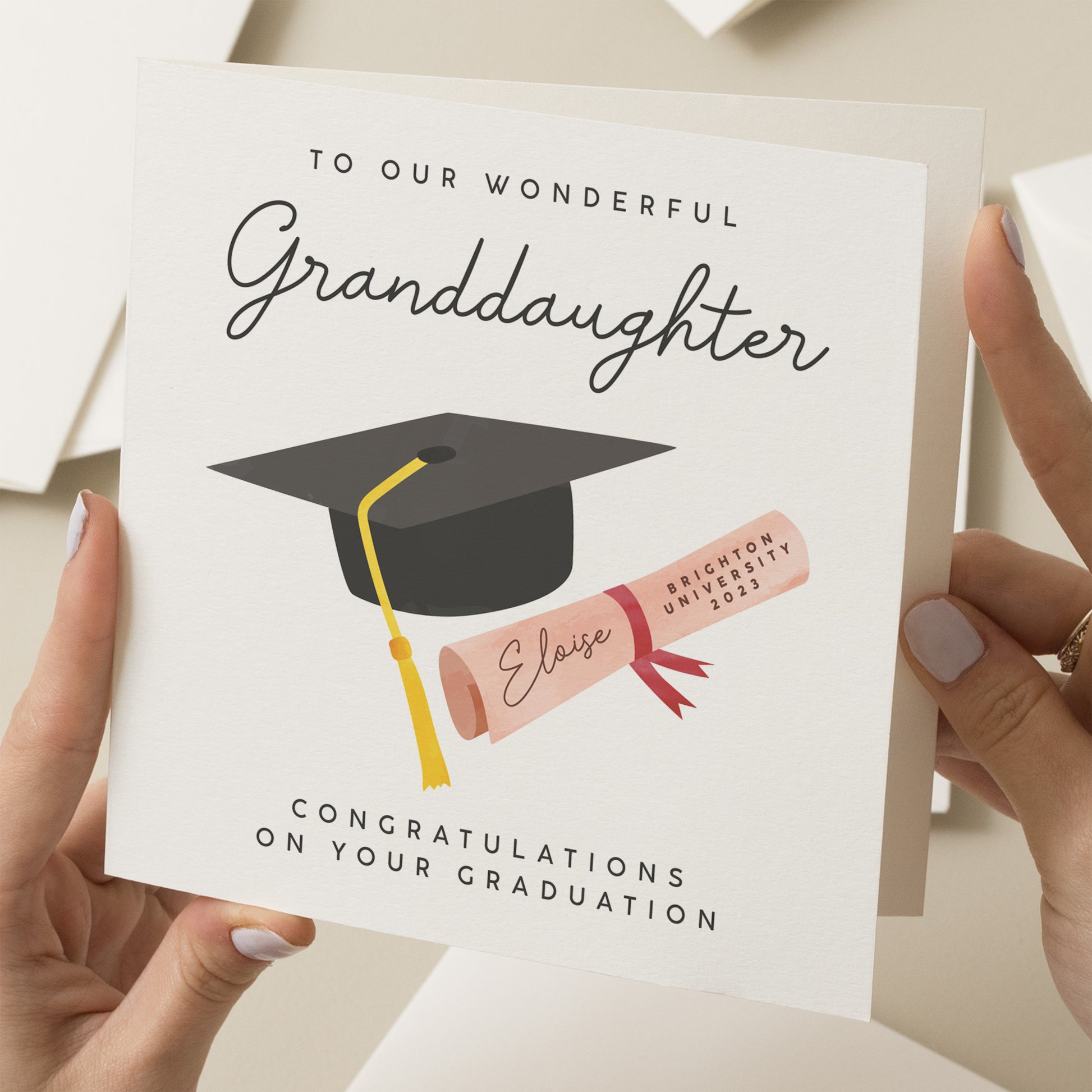 Granddaughter Graduation Card, Graduation Card, Graduation Gift, Congratulations On Your Graduation Card, Proud Of You Card