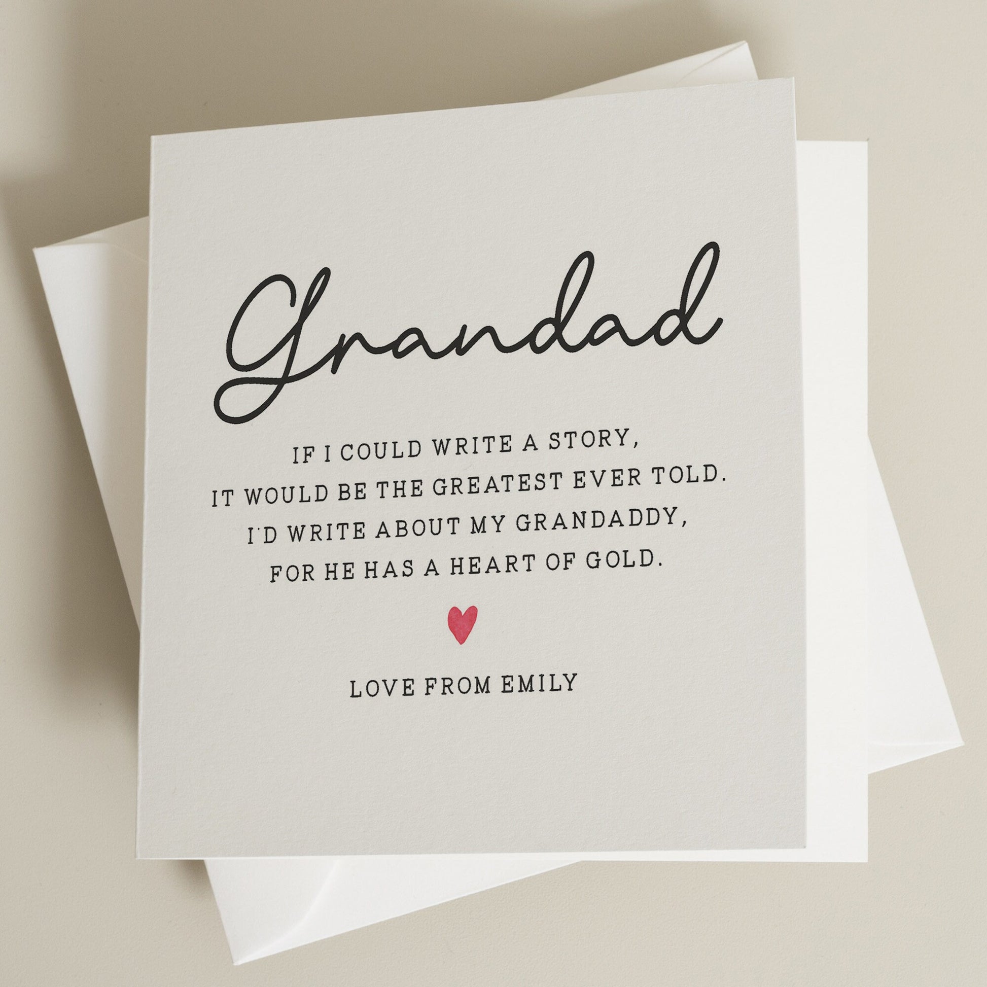 Personalised Grandad Fathers Day Card, Grandad Poem Fathers Day Card, Poem For Grandad, Fathers Day Card From Granddaughter, From Grandson