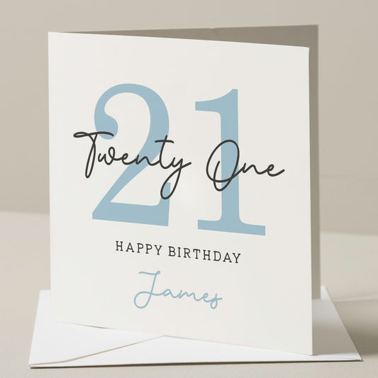 21st Birthday Card For Brother, 21st Birthday Card For Uncle, Personalised 21st Birthday Card For Son, 21st Birthday Gift For Nephew