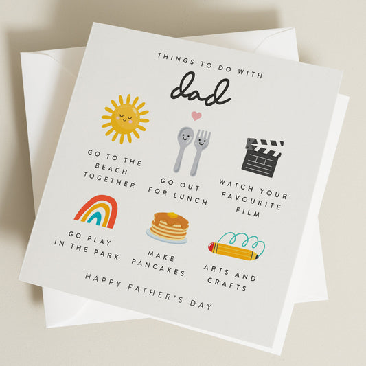 Fathers Day Card For Him, Dad Fathers Day, Happy Fathers Day Card From Son, Fathers Day Gift For Dad From Daughter, Activity Card For Dad