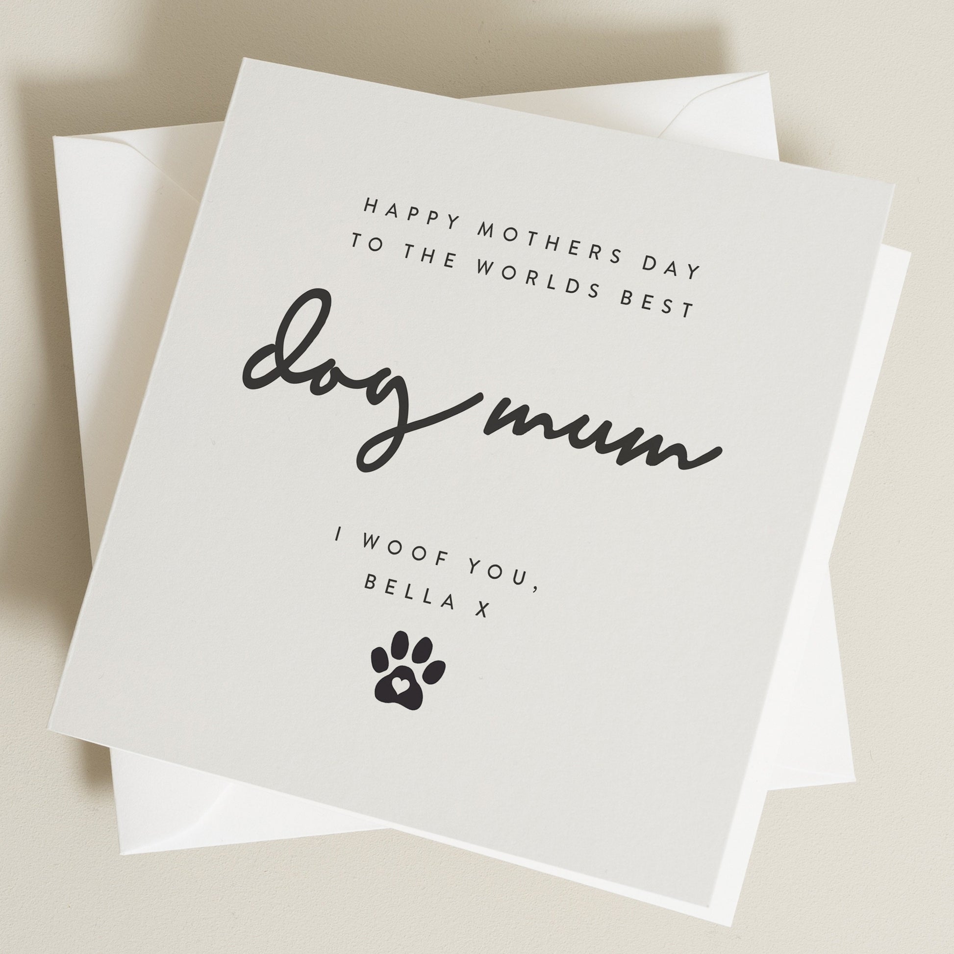 Happy Mothers Day To The Worlds Best Dog Mum, Mothers Day Card From Dog, Mothers Day Card Dog, Mothers Day Card Funny MD021