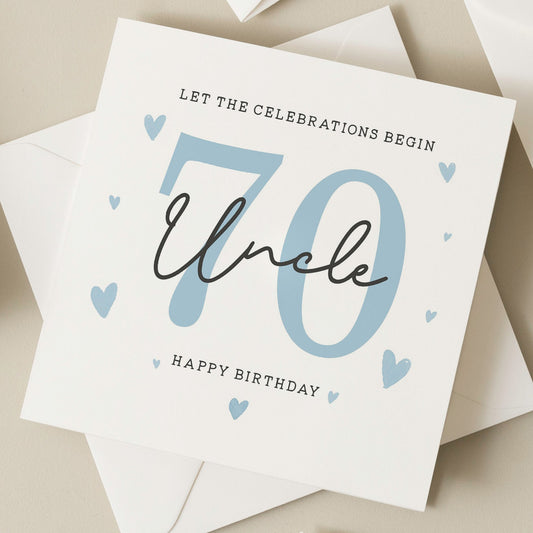 Birthday Uncle Card, 70th Birthday Card For Uncle, Uncle 70th Birthday Gift, Uncle Seventieth Birthday, Milestone Birthday