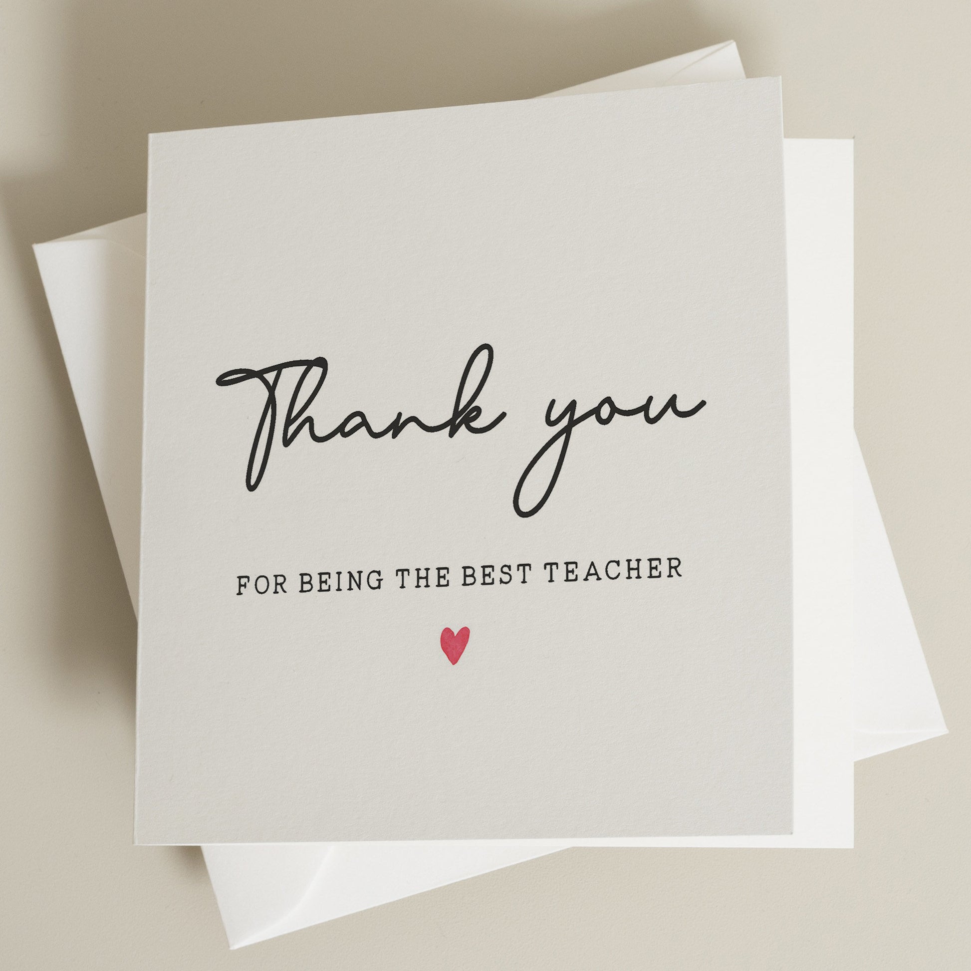 Thank You To Best Teacher Card, Simple Teacher Thank You Card, Teacher Appreciation Card, End Of Term Card For Special Teacher