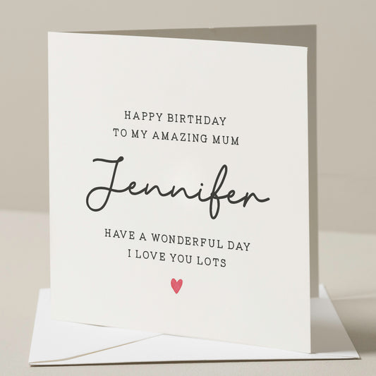 Wonderful Mum Birthday Card, Personalised Mum Birthday Card, Birthday Gift For Mum, Happy Birthday Mum, Mum Birthday Gift, For Mummy, Mom