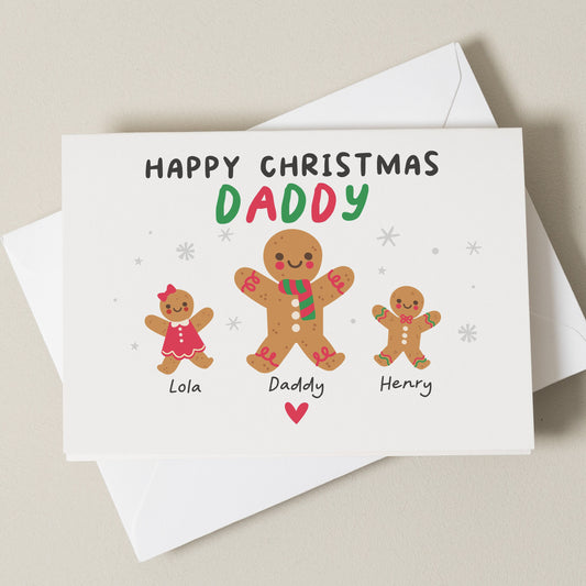 Personalised Daddy Christmas Card, Best Dad Christmas Card, Christmas Card With Family Names, Christmas Card For Daddy, Christmas Card Dad