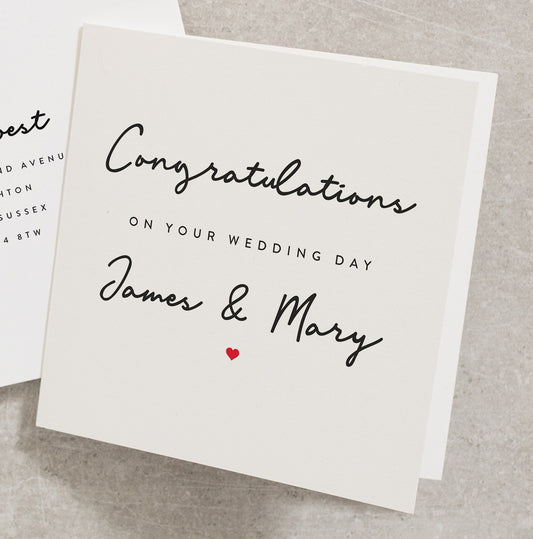 Personalised Congratulations Card, Wedding Day Card, Happy Wedding Day Card, Congratulations Wedding Day Card, Marriage Card WD004