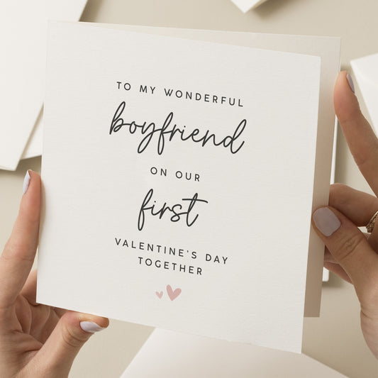 Boyfriend First Valentines Day Card, First Valentines Together Boyfriend Card, 1st Valentine Card For Him, Romantic Card For Him, Man