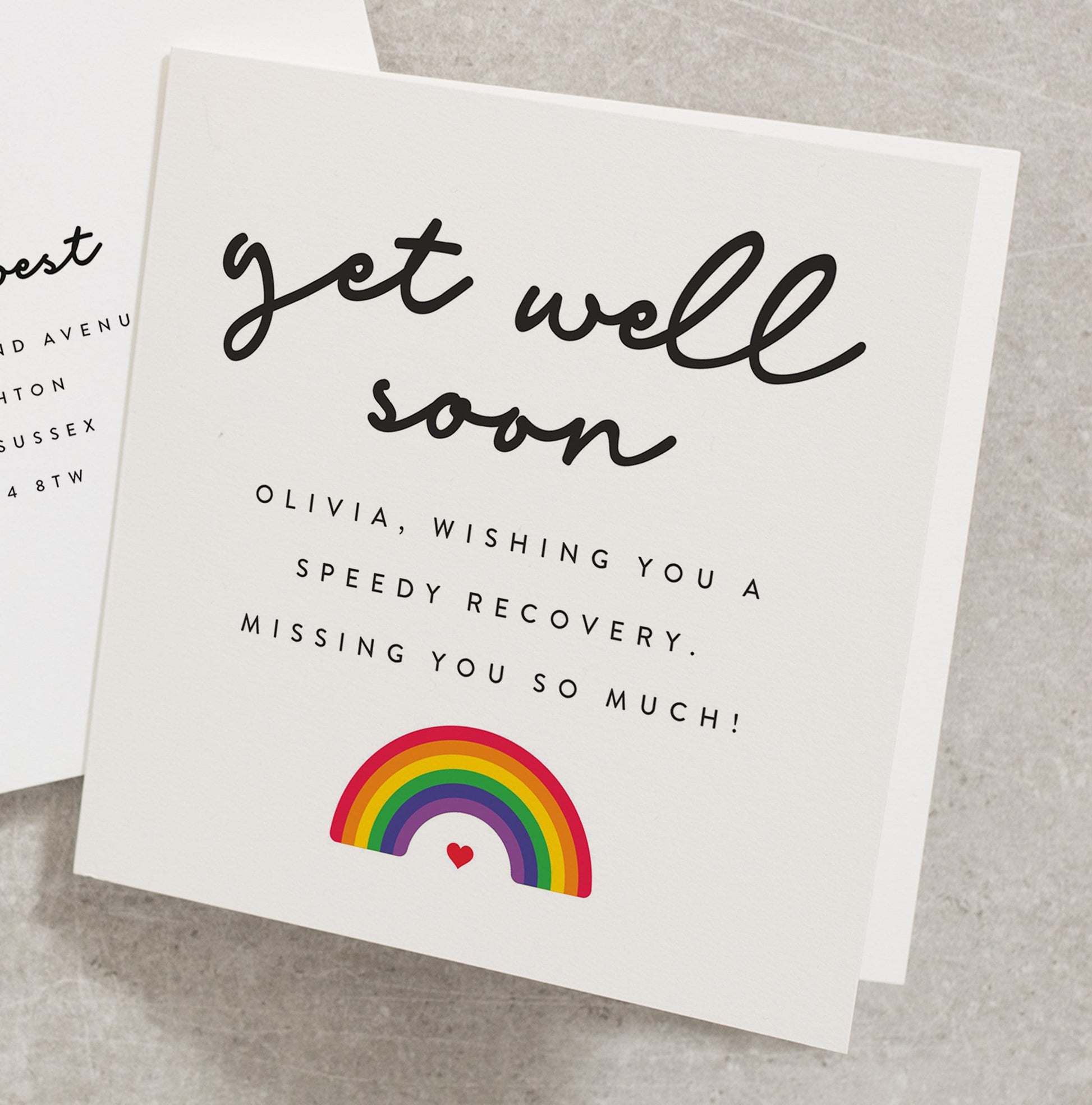 Get Well Soon Card, Personalised Wishing You A Speedy Recovery Get Well Soon Card, Thinking of You On Your Recovery Get Well Soon Card GW008