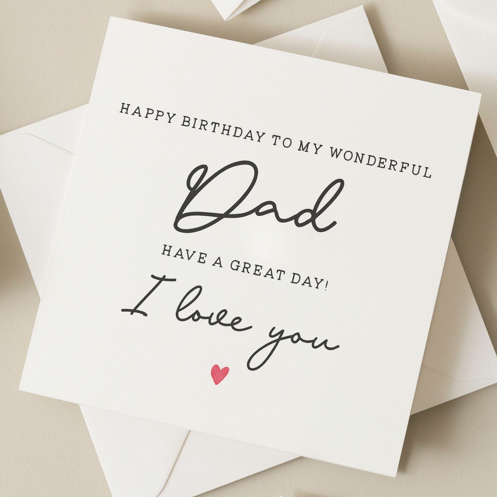 Wonderful Dad Birthday Card, Birthday Card For Dad, Birthday Gift For Dad, Happy Birthday Dad, Birthday Dad Gift, Simple Card To Dad