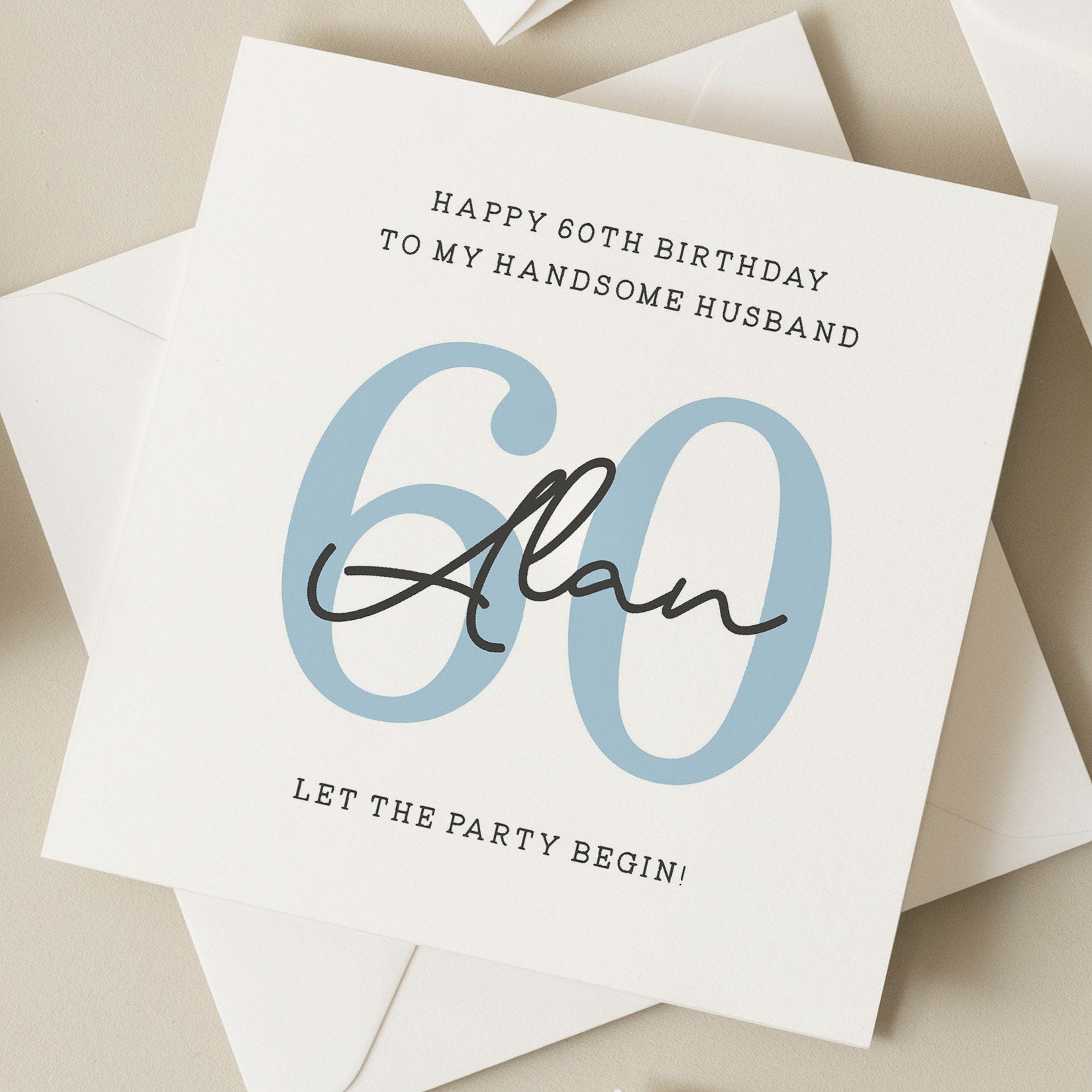 Personalised 60th Birthday Card For Husband, Husband Sixtieth Birthday Card, Husband 60th Birthday Gift, Happy 60th Birthday Card For Him